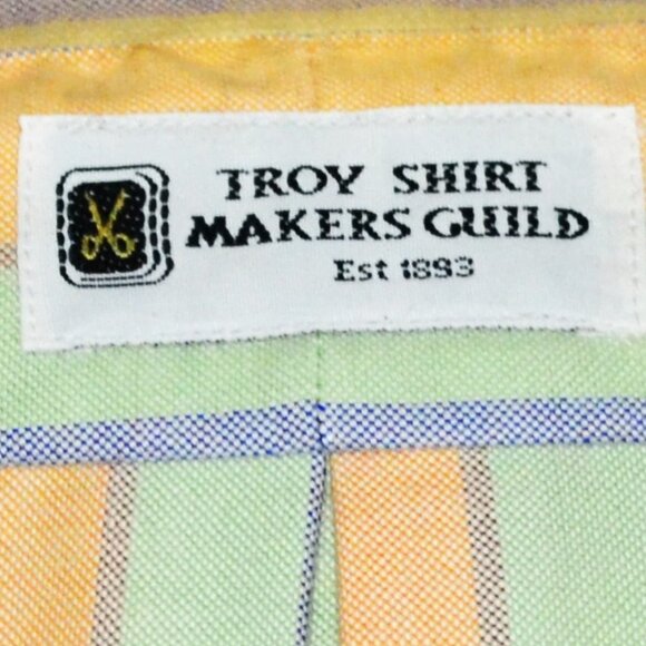 Troy Shirt Makers Guild Men's Long Sleeve Oxford Shirt Made In US Glens Falls NY - Picture 3 of 6